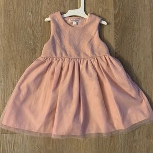 Katie M Girl's Size 3T Light Pink Sleeveless Tutu Dress With Hearts On The Top